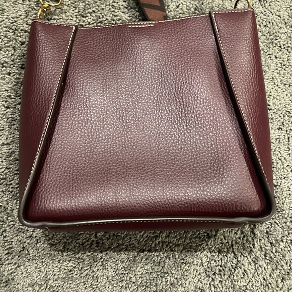 Stella McCartney mini crossbody logo studded bag. Burgundy - Picture 8 of 14